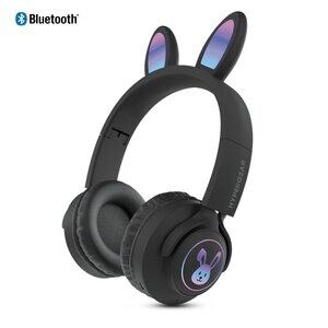 HyperGear Bunny Tracks Wireless Light-Up Headphones Black